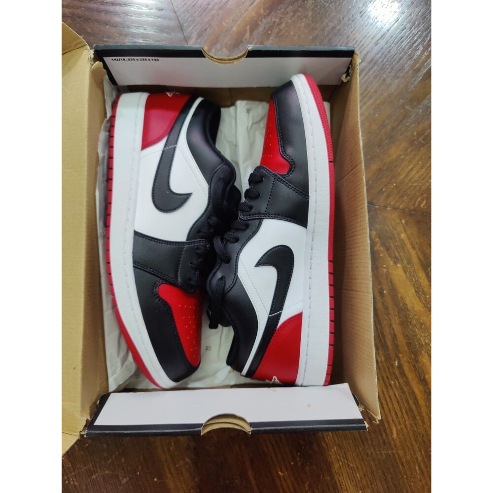 Air Jordan 1 Low White/Black/Varsity Red Size 12 Excellent Conditon 553558 161 1